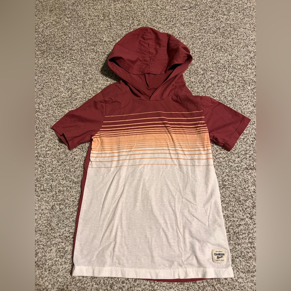 OshKosh B'gosh Boys' Burgundy and Cream Hoodie